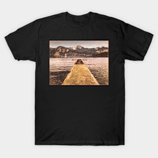 Sea jetty mountain vista T-Shirt